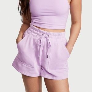 Victoria's Secret Cotton Fleece Track Shorts Unicorn Purple Medium NEW